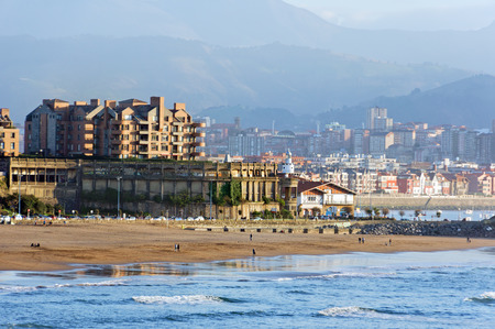 view of Getxo beach in Basque Country, Spainの写真素材