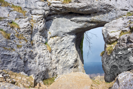 natural door in the rockの写真素材