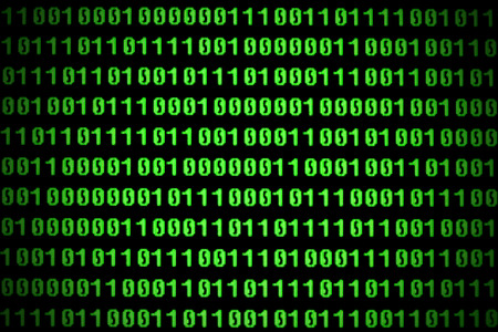 binary code on green screen