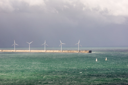 wind turbines on the sea