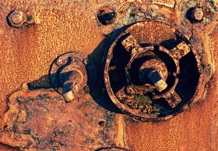 old and rusty steel machinery remains