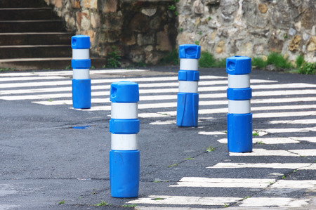 footpath for pedestrians with plastic boundary