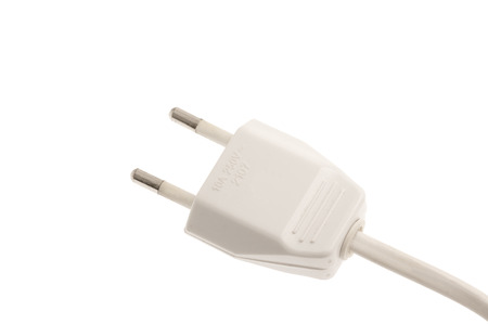 electric plug isolated on white backgroundの写真素材