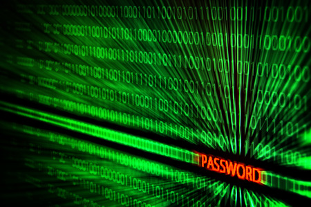 binary code with password text hackの写真素材