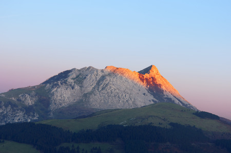 Anboto mountain at the sunset