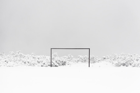 football goal in the snow