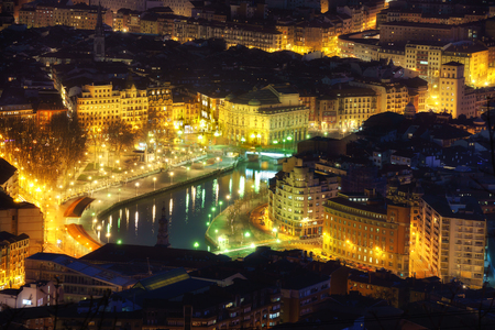 Bilbao city at the nightの写真素材