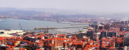 View of El Abra of Bilbao from Serantesの写真素材