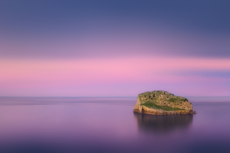 Aketxe island at the sunset. Long exposure