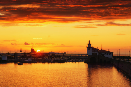 Arriluze at the sunset in Getxoの写真素材
