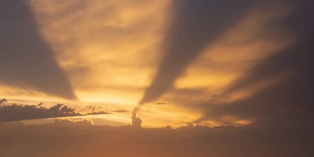 amazing cloudscape with sun rays