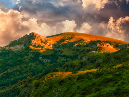 Gorbea mountain with beautiful lightの写真素材