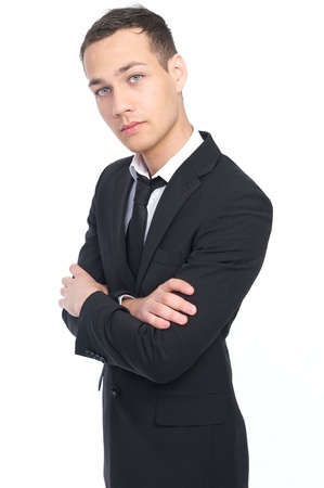 Serious Businessman Folding his Armsの写真素材
