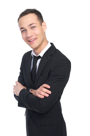 happy Businessman Folding his Armsの写真素材
