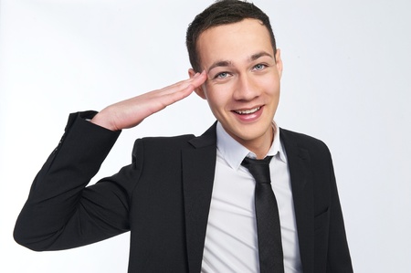 Businessman Saluting の写真素材