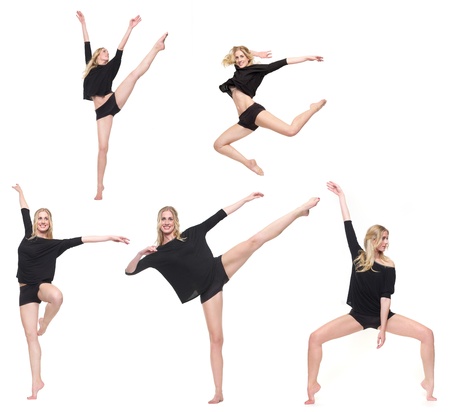 Five dancers in different posesの写真素材