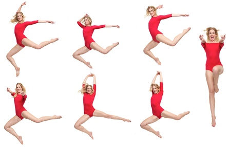 Seven dancers in different posesの写真素材
