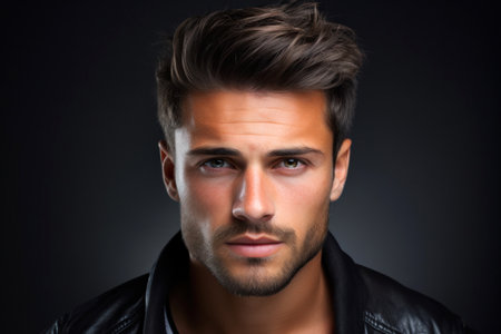 Close up portrait handsome young manの素材