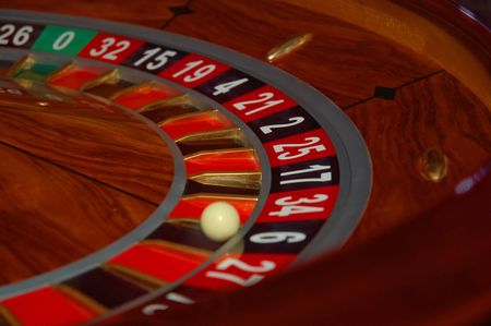Roulette table in action. Shot from a real casino 2