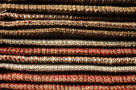 Many examples of upholstery in furniture shop