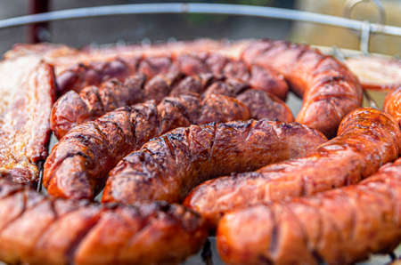 Sausage on the grillの写真素材