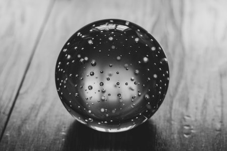 A transparent glass ball decorating your home.の写真素材