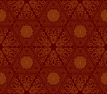 Seamless Chinese Pattern of longevity and lucky Symbols