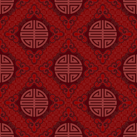 Seamless Chinese Pattern of longevity and lucky Symbolsのイラスト素材