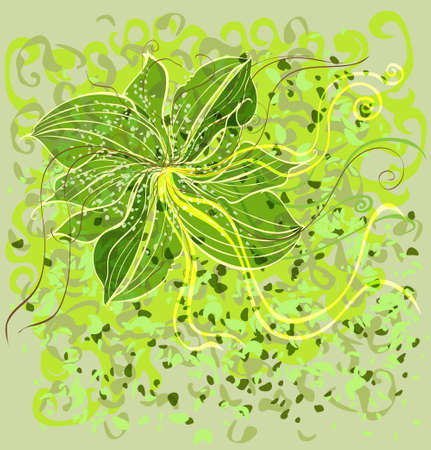 Green Tropical Flower Backgroundのイラスト素材
