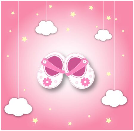 Baby shoes - cute baby girlのイラスト素材
