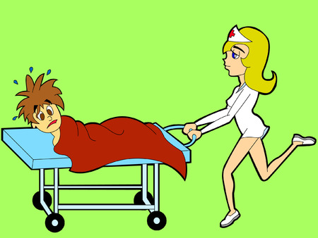 nurse and patientのイラスト素材