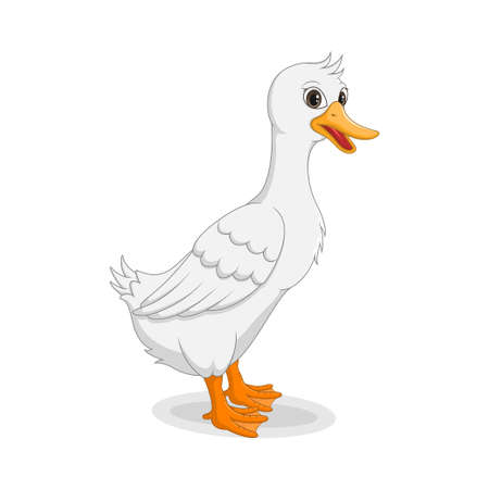 Cartoon funny goose isolated on white backgroundのイラスト素材
