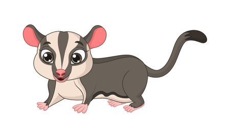 Cartoon sugar glider on white backgroundのイラスト素材