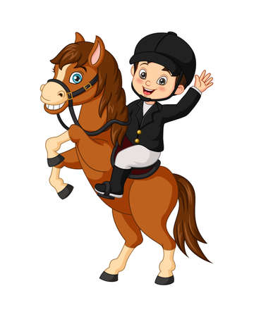 Cartoon little boy wearing winter clothesのイラスト素材