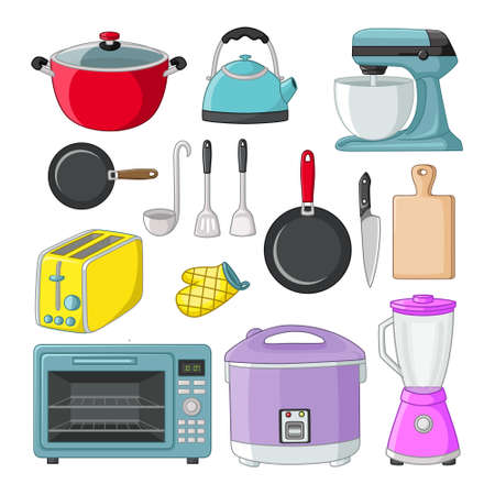 Set of kitchen equipment iconのイラスト素材