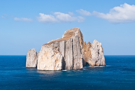 The Stone of Sugarloaf Masua situation in Sardinia, harbor view from mine of the Flavianの写真素材