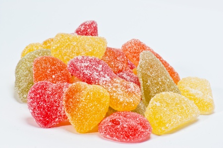 Colored gummy candies sprinkled with sugar