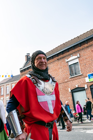 Wattrelos, FRANCE-April 07,2019: Carnival, festival and people in Wattrelos in the north of France.のeditorial素材