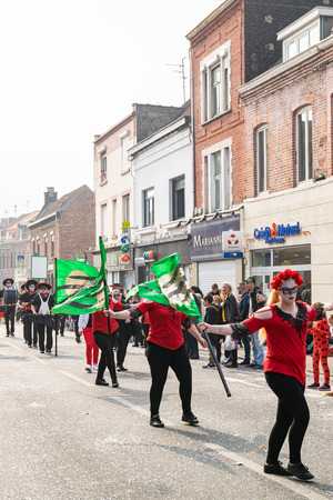 Wattrelos, FRANCE-April 07,2019: Carnival, festival and people in Wattrelos in the north of France.のeditorial素材