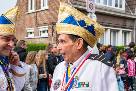 Wattrelos, FRANCE-April 07,2019: Carnival, festival and people in Wattrelos in the north of France.のeditorial素材