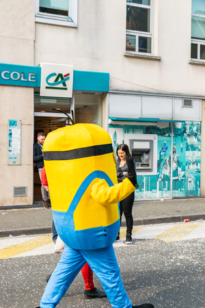 Wattrelos, FRANCE-April 07,2019: Carnival, festival and people in Wattrelos in the north of France.のeditorial素材