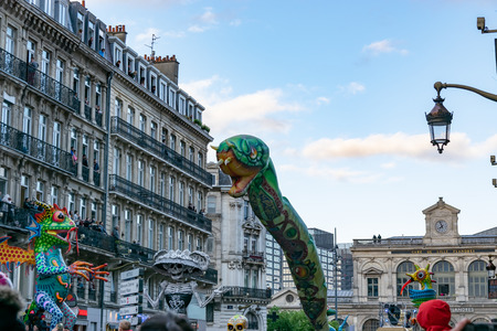 Lille, FRANCE-May 04,2019: Grand parade Eldorado lille 3000.Lille 3000 is an association of cultural program promoted by the city of Lille.のeditorial素材