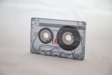 audio cassette tape isolated on white backgroundのeditorial素材