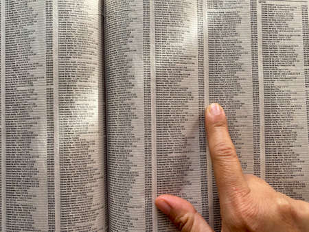 Mexico, February 21, 2021, detail of Mexican telephone directoryのeditorial素材