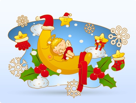 Vector illustration, Christmas card, Greeting card のイラスト素材