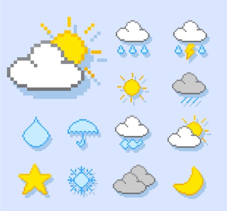 weather icon setのイラスト素材