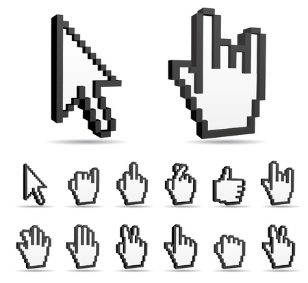 Vector Hand sign and arrow cursor のイラスト素材