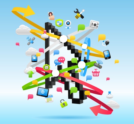 Cloud computing conceptのイラスト素材