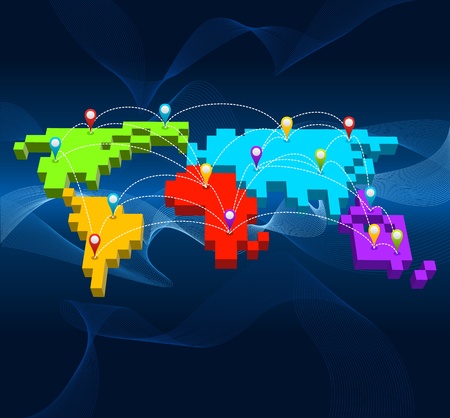 Network, Global Communication conceptのイラスト素材
