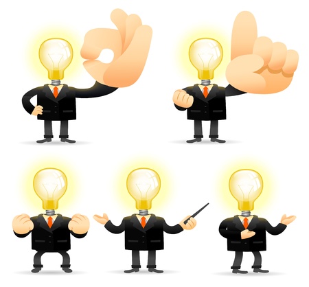 Elegant People Series - Bulb man conceptのイラスト素材
